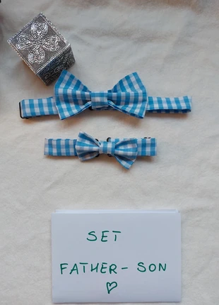 Set father son Bow tie Fliege gravata borboleta papillon pajarita cravatta querbinder Christmas, merk: Atelier Daily Elegance, staat: Nieuw met prijskaartje, € 15,99, € 17,49 inclusief Kopersbescherming Pro
