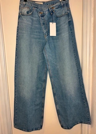 The Crossed Waist Wide Leg Denim - Jeans - Zara (42), marca: Zara, estado: Novo com etiquetas, tamanho: XL / 42 / 14, €45.00, €47.95 inclui Proteção do Comprador