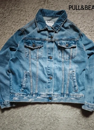 Pull&Bear Oversized Vintage Distressed Denim Jacket Size M, marca: Pull & Bear, estado: Muy bueno, tamaño: M / 38 / 10, 4,99 €, 5,94 € Protección al comprador incluida
