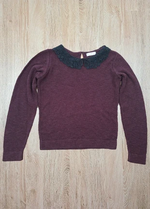 Pull fin bordeaux col dentelle noir Cache Cache – Taille S, marque: Cache Cache, état: Très bon état, taille: S / 36 / 8, 10,00 €, 11,20 € Protection acheteurs incluse