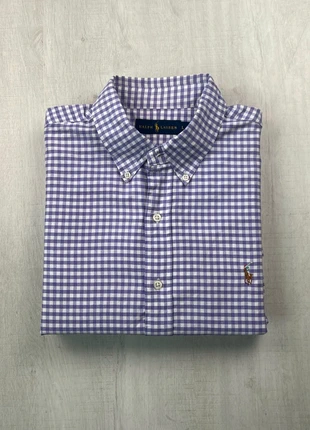Chemise Ralph Lauren carreaux violet bleu blanc logo multicolore brodé L homme, brand: Ralph Lauren, condition: Very good, size: L, €35.00, €37.45 includes Buyer Protection Pro