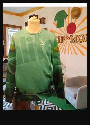 Pull Puma vert décor poisson – Taille M – réf 66, marke: Puma, zustand: Sehr gut, größe: M, 15,00 €, 16,45 € beinhaltet Vinted-Käuferschutz Pro