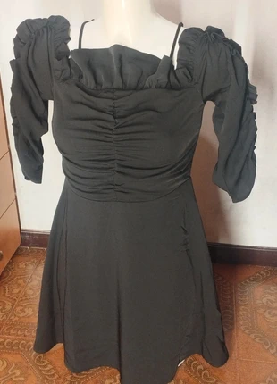 Black Puff Sleeve Dress - Size S, marca: Local, estado: Muito bom, tamanho: S / 36 / 8, €3.00, €3.85 inclui Proteção do Comprador