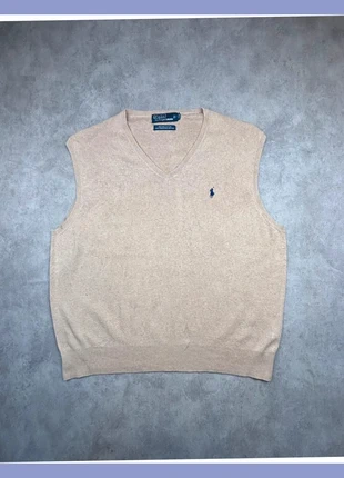 Pull sans manche Ralph Lauren marron clair logo marine - taille L, brand: Ralph Lauren, condizioni: Ottime, taglia: L, €29.90, €32.10 include la Protezione acquisti Pro