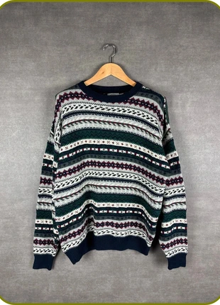 Pull Cape Isle Knitters à motifs nordiques multicolores 100 % coton made in USA homme taille L, brand: Vintage Dressing, condition: Very good, size: L, €20.00, €21.70 includes Buyer Protection
