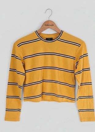 Topshop Yellow Striped Crop Top | 90s/Y2K Vibe Cotton Jumper, marca: Topshop, estado: Muy bueno, tamaño: S / 36 / 8, 6,00 €, 7,00 € Protección al comprador incluida