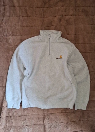 Half zip Carhartt American script sweat, marke: Carhartt, zustand: Sehr gut, größe: S, 60,00 €, 63,70 € inklusive Vinted-Käuferschutz