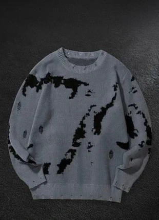 Pull gris effet usé streetwear homme - Taille M, marca: y2k, estado: Muy bueno, tamaño: M, 53,00 €, 56,35 € Protección al comprador incluida