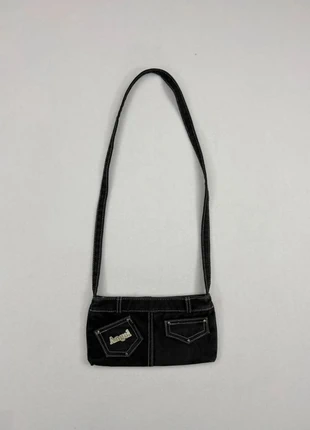 Sac baguette Vintage Y2K 2000’s en jean noir “Angel” style Y2K – 26 cm, marque: Vintage Dressing, état: Très bon état, 21,90 €, 23,70 € Protection acheteurs (Pro) incluse