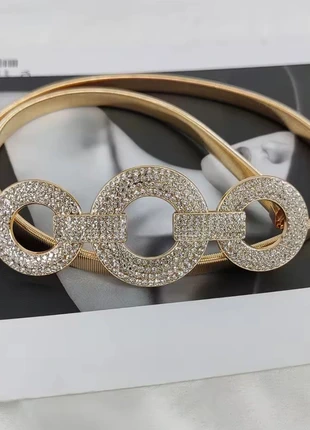 Fashion Elastic Gold Chain Belt Rhineston Designer Belt Luxury Brand Stretch Waistband, condition: New with tags, size: 30 inches, £4.99, £5.94 includes Buyer Protection