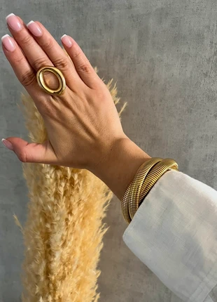 Bague tendance en acier inoxydable ajustable doré, marque: Tendance, état: Très bon état, taille: Ajustable, 8,50 €, 9,63 € Protection acheteurs (Pro) incluse