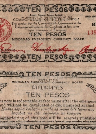 Philippines 10 Pesos 1943, zustand: Sehr gut, 14,00 €, 15,40 € inklusive Vinted-Käuferschutz
