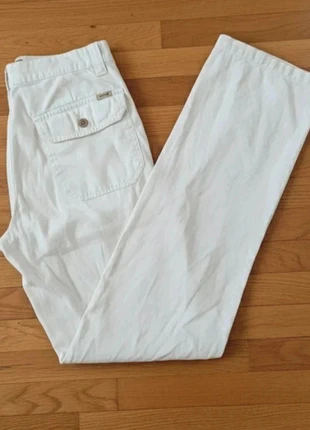 Pantalon large en lin Olly Gan taille 40 – Bon état, merk: Olly Gan, staat: Heel goed, maat: L, € 6,90, € 7,95 inclusief Kopersbescherming Pro