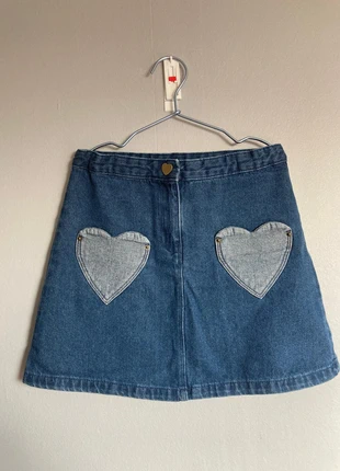 Jupe en jean DPAM 10 ans 140 cm poches cœur neuve, marca: Du Pareil au Même, estado: Novo sem etiquetas, tamanho: 10 anos / 140 cm, €9.00, €10.15 inclui Proteção do Comprador