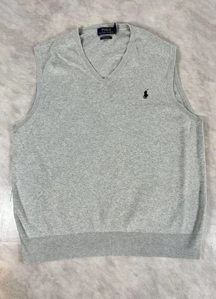 Polo Ralph Lauren débardeur/gilet col v coton gris homme L– Preppy iconique vintage Code 253, marque: Ralph Lauren, état: Très bon état, taille: L, 26,00 €, 28,00 € Protection acheteurs (Pro) incluse