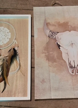 Lot deux tableaux boho, condition: Very good, €4.00, €4.90 includes Buyer Protection