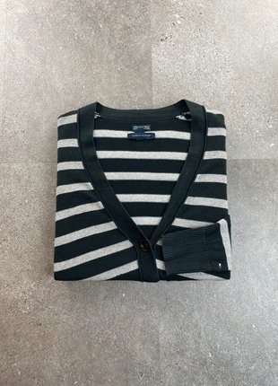 Pull | gilet | veste cardigan marinière noir/gris pailleté taille XS tommy Hilfiger, merk: Tommy Hilfiger, staat: Heel goed, maat: XS / 34 / 6, € 23,00, € 24,85 inclusief Kopersbescherming