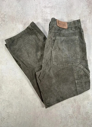 Pantalon Vintage En Velours Côtelé / Corduroy denver hayes gris vert, coupe droite, taille 34X30, marca: Vintage Dressing, estado: Muito bom, tamanho: PT 44 | W34, €12.00, €13.30 inclui Proteção do Comprador Pro