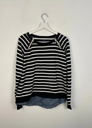 Pull Tommy Hilfiger Femme | Taille L | Marine & Blanc | Très Bon État | PTF32, marke: Tommy Hilfiger, zustand: Sehr gut, größe: L / 40 / 12, 12,00 €, 13,30 € beinhaltet Vinted-Käuferschutz Pro
