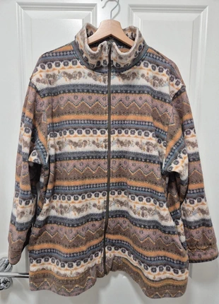 Vintage Haband Fleece Jacket XL – Full Zip Retro Geometric Pattern – Unisex Warm Winter Coat, brand: Vintage, condition: Good, size: XL, £15.00, £16.45 includes Buyer Protection