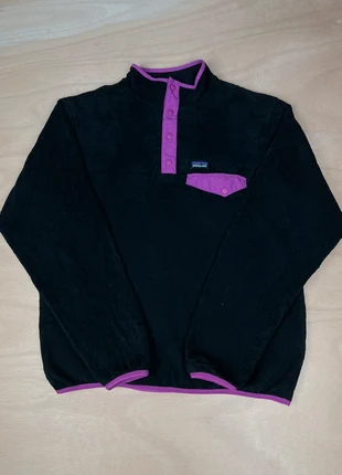 Pull/polaire half-zip 1/4 zip col camionneur boutonné noire/rose polyester logo brodé taille M, marca: Patagonia, estado: Muito bom, tamanho: M / 38 / 10, €60.00, €63.70 inclui Proteção do Comprador