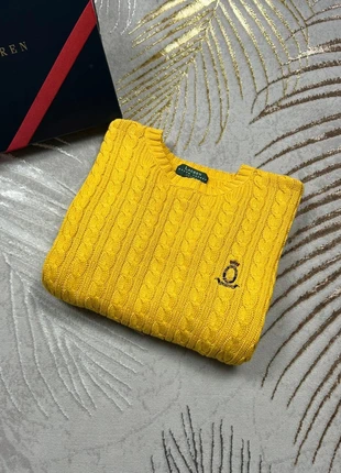 Pull torsadé Lauren Ralph Lauren vintage jaune logo brodé vintage, marque: Lauren Ralph Lauren, état: Très bon état, taille: S / 36 / 8, 35,00 €, 37,45 € Protection acheteurs (Pro) incluse