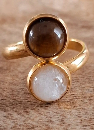 Rvs edelsteen ring, merk: geen, staat: Nieuw zonder prijskaartje, maat: Aanpasbaar, € 10,00, € 11,20 inclusief Kopersbescherming