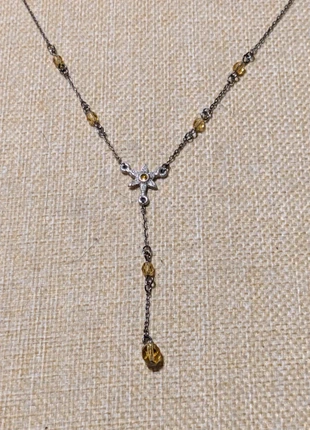 Yellow and silvertoned fashion necklace, condition: Good, $3.00, $3.85 includes Buyer Protection