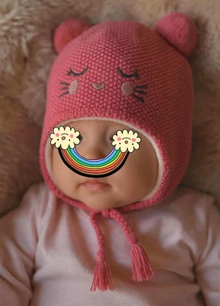 Bonnet bébé DPAM 1/3 mois – modèle ourson rose, brand: Du Pareil au Même, condition: New without tags, size: 0-3 months, 30 cm, €2.00, €2.80 includes Buyer Protection