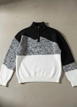 Pull col zip noir gris blanc, marca: Northline Knitworks, estado: Muito bom, tamanho: M, €69.90, €74.10 inclui Proteção do Comprador