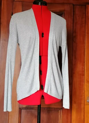 In Extenso 🌷 Petit cardigan côtelé ouvert gris clair pailleté taille M 38 (CS), marca: In Extenso, estado: Muito bom, tamanho: M / 38 / 10, €4.99, €5.94 inclui Proteção do Comprador