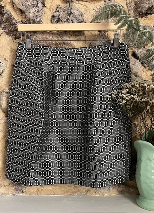 Jupe hiver tulipe Caroll - Taille 38 - Argent noir blanc, marca: Caroll, estado: Muito bom, tamanho: M / 38 / 10, €8.00, €9.10 inclui Proteção do Comprador