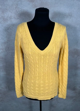 Pull Maille Torsadée Cable Knit Vintage Ann Taylor jaune cosy colV taille S, merk: Vintage Dressing, staat: Heel goed, maat: S / 36 / 8, € 15,00, € 16,45 inclusief Kopersbescherming Pro