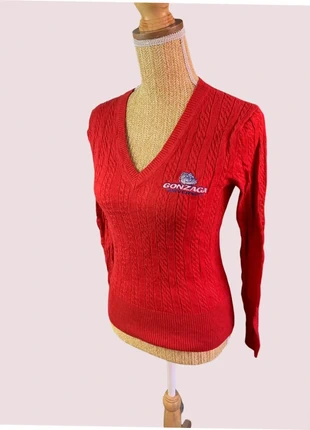 Pull Torsadé Gonzaga Rouge Col en V Tommy Hilfiger - Taille M, marque: Tommy Hilfiger, état: Très bon état, taille: M / 38 / 10, 15,00 €, 16,45 € Protection acheteurs (Pro) incluse