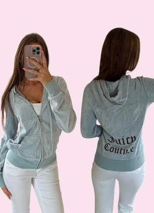 Authentic Juicy Couture 2000s Velour Zip Hoodie – Baby Blue Script Back – Vintage Y2K (M), merk: Juicy Couture, staat: Heel goed, maat: M / 38 / 10, € 29,99, € 32,19 inclusief Kopersbescherming