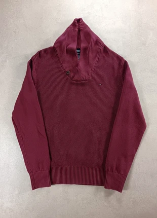 Pull col châle en maille Tommy Hilfiger | 100% coton bordeaux | taille M pour homme, marca: Tommy Hilfiger, estado: Muy bueno, tamaño: M, 22,90 €, 24,75 € Protección al comprador Pro incluida
