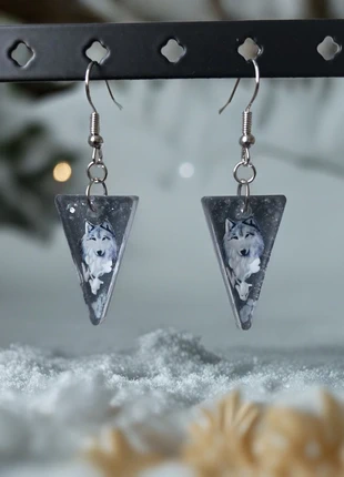 Boucles d’oreilles tête de loup, marque: Fait Main, état: Très bon état, 3,00 €, 3,85 € Protection acheteurs incluse
