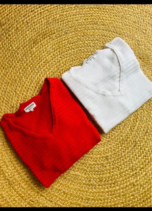 Pull léger / top / haut instinct bonobo rouge et blanc, brand: Bonobo, condition: Very good, size: XS / 34 / 6, €12.00, €13.30 includes Buyer Protection