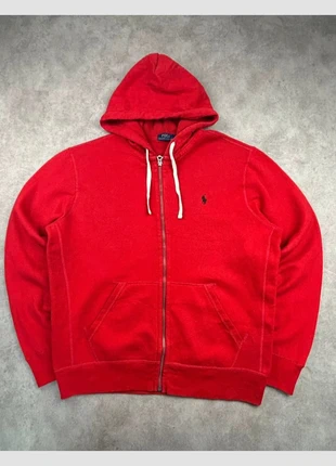 Pull / veste zippée à capuche Ralph Lauren rouge logo brodé noir - taille L, marque: Ralph Lauren, état: Très bon état, taille: L, 54,90 €, 58,35 € Protection acheteurs (Pro) incluse