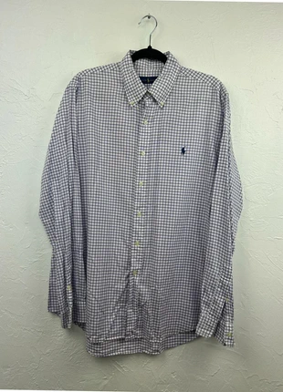 Chemise Ralph Lauren homme L carreaux blanche et violet, marque: Ralph Lauren, état: Très bon état, taille: L, 29,00 €, 31,15 € Protection acheteurs (Pro) incluse