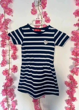 🌸 Robe rayée bleu marine & blanche Cœur pailleté 4 ans 🌸, marca: Tissaia, estado: Muito bom, tamanho: 4 anos / 104 cm, €4.00, €4.90 inclui Proteção do Comprador