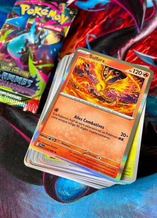 Lot 100 Cartes FR JCC Pokémon ME02 - Flammes Fantasmagoriques Pas de doublons, brand: Asmodee, condizioni: Ottime, €5.00, €5.95 include la Protezione acquisti