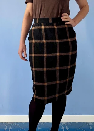 Vintage Wool Plaid Pencil Skirt – Timeless High-Quality Classic, marque: Vintage Dressing, état: Neuf sans étiquette, taille: S / 36 / 8, 25,00 €, 26,95 € Protection acheteurs incluse