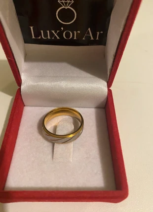 Alliance large acier inoxydable plaqué or – Taille 58 – Neuve, marque: Lux'or Ar, état: Neuf avec étiquette, taille: 18,5 mm, 12,00 €, 13,30 € Protection acheteurs incluse
