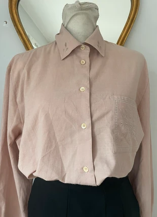 Chemise vintage rose poudré broderies col & poche, marque: Vintage, état: Très bon état, taille: XXL / 44 / 16, 17,00 €, 18,55 € Protection acheteurs (Pro) incluse