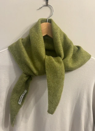 Knit triangle scarf. Soft Olive. Mixed Fibres, brand: Modeng Mi, condition: New with tags, £18.00, £19.60 includes Buyer Protection