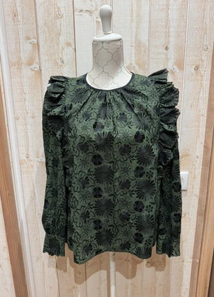 Blouse Claudie Pierlot verte brodée T 36 neuve, merk: Claudie Pierlot, staat: Nieuw met prijskaartje, maat: S / 36 / 8, € 85,00, € 89,95 inclusief Kopersbescherming