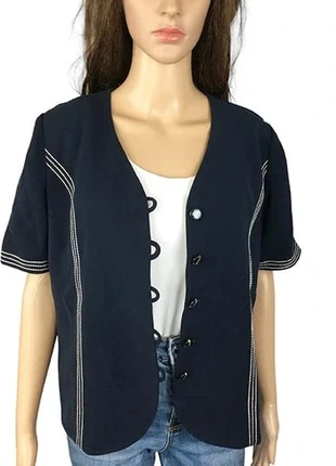 Veste ou blazer bleu marine manches courtes femme - C. Chadal - Taille 42, marca: sans marque, estado: Muito bom, tamanho: XL / 42 / 14, €9.00, €10.15 inclui Proteção do Comprador Pro