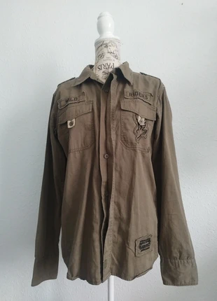 Chemise manches longues kaki utilitaire Kaporal y2k, brand: Kaporal, condition: Very good, size: L, €12.00, €13.30 includes Buyer Protection