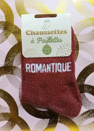 Chaussettes à paillettes "Romantique" Pour les cœurs tendres qui brillent avec délicatesse., marque: STC, état: Neuf avec étiquette, taille: Taille unique, 4,90 €, 5,85 € Protection acheteurs (Pro) incluse